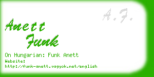 anett funk business card